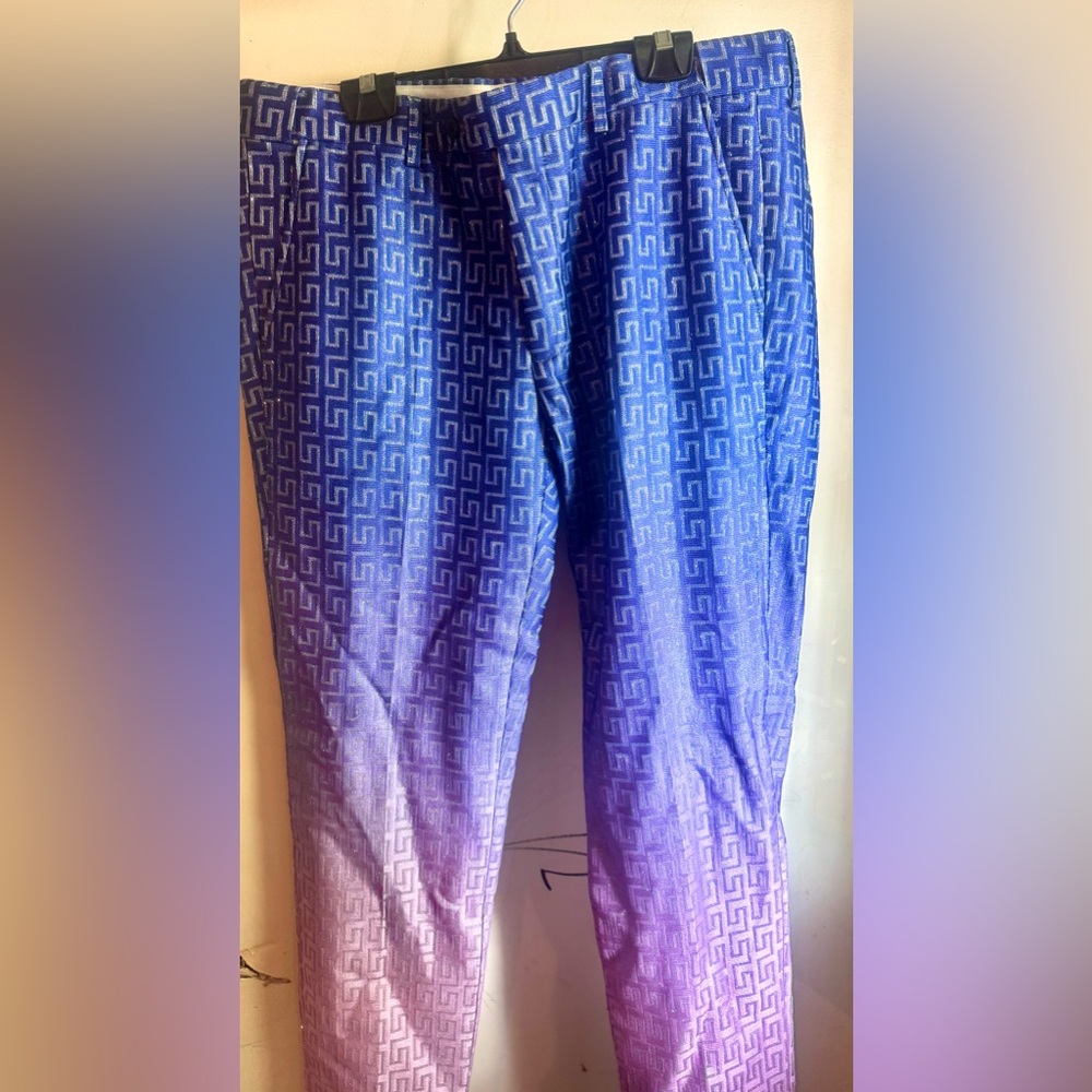 Men’s Purple and fusia little sparkle dress pants Gr8 condition size 36 waist